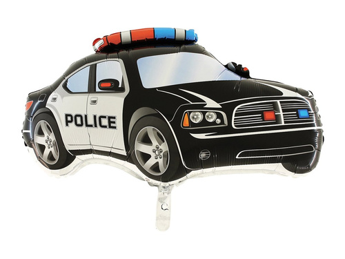 Rendőrségi autó fekete fólialufi - 79 x 52 cm - 1 db.