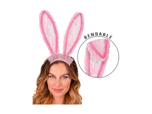 Rózsaszín csipke nyúl fülek