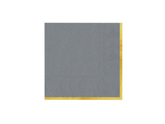 Szürke papírszalvéta aranyszegéllyel - 33 cm - 10 db.