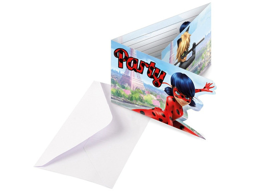 Születésnapi meghívók borítékkal Miraculum - 8 db.