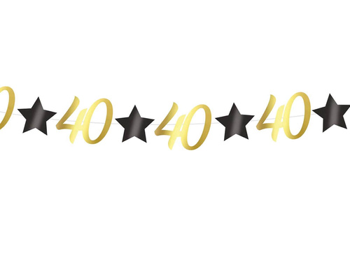 Negyvenedik születésnapi arany füzér - 300 cm - 1 db.