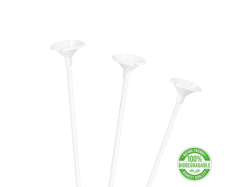 EKO papírpálcikák lufi dugóval - fehér - 100 db.
