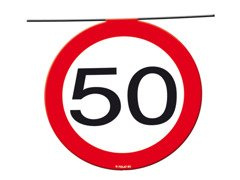 Zászló banner Tiltó tábla 50tka - 12 m - 1 db.