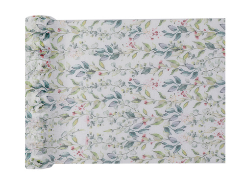 Asztali futó dekoráció zöld levelekkel - 26 cm x 3 m - 1 db.