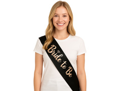 Fekete szíj menyasszonyi felirattal - 1 db.