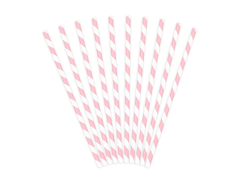 Csőszívószálak fehér és rózsaszín - 10 db.
