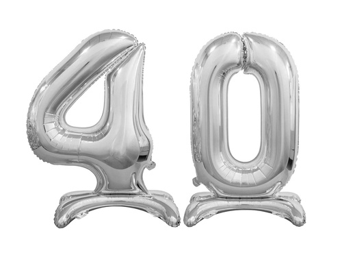 Fólia léggömb készlet 40 ezüst - 74 cm