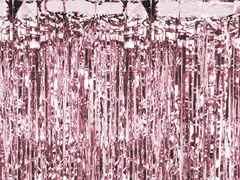 Függöny - Ajtófüggöny metál rózsaszín arany - 200 cm x 100 cm