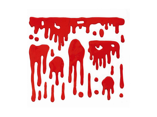 Gél matricák üveghez vérfoltokkal - 1 db.