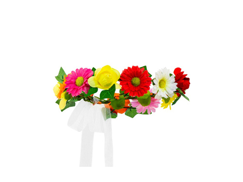 Virágos diadém szalaggal