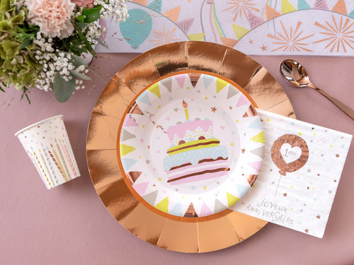 Papírpoharak Boldog születésnapot gyertyák - 270 ml - 10 db.