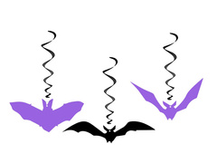 Lógó dekoráció denevérek Halloweenre - 3 db.