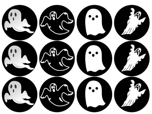 Ostyák muffin süteményekhez Halloween szellemek