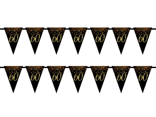 Csillogó zászlós banner hatvanadik születésnapra - 5m