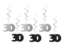 Lógó dekoráció örvények 30. születésnap - 6 db.