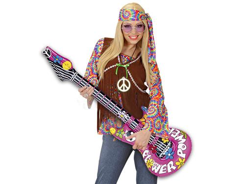 Felfújható gitár virágokkal - 105 cm - 1 db.