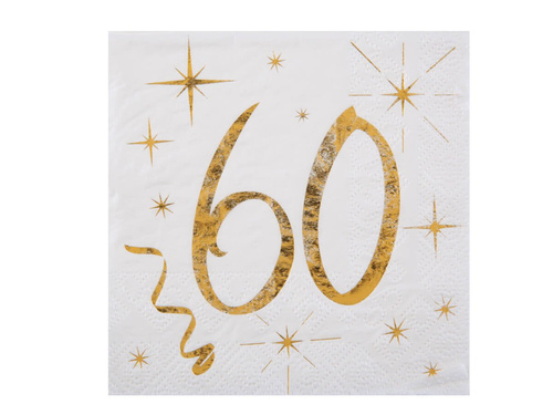 60. születésnapi szalvéta - 12,5 cm - 20 db.