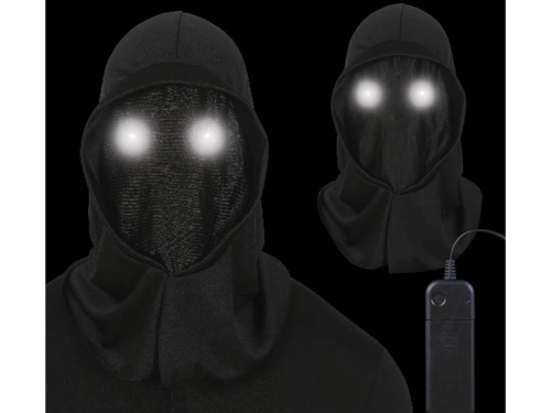 Fekete csuklya világító szemekkel - 1 db.