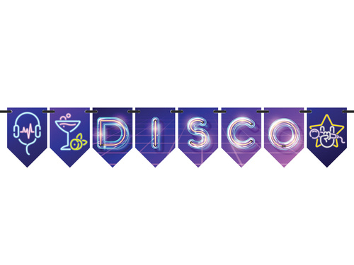 Disco Neon zászló lógó banner - 5m