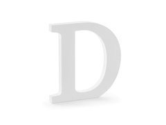 Fa dekoráció D betű - fehér