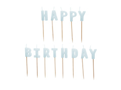 Boldog születésnapot feliratos piknik gyertyák - kék - 1 op.