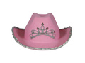Rózsaszín cowboy kalap tiarával - 1 db.