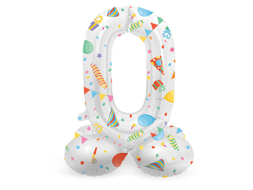 Fólia lufi álló szám 0 Party - 72 cm - 1 db.