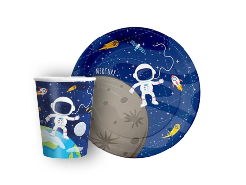 Pohár + papírtányér készlet Bolygók - 16 db.