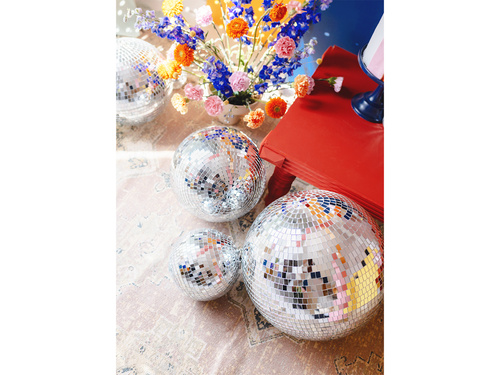 Ezüst tükör diszkógömb - 30 cm - 1 db.