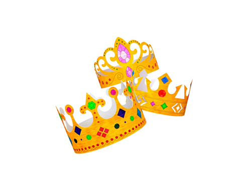 6 darabos papírkorona készlet festéshez - 3 minta - mix