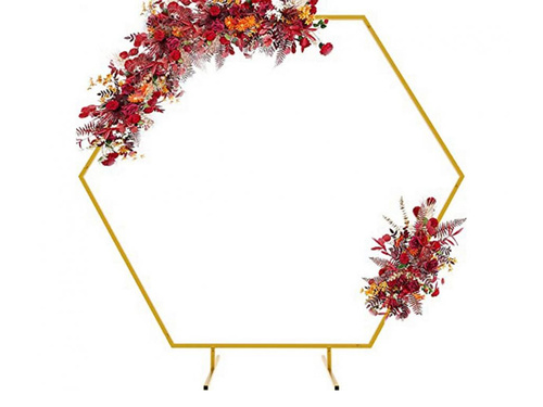 Hatszögletű arany lufi keret - 200 x 200 cm - 1 db.