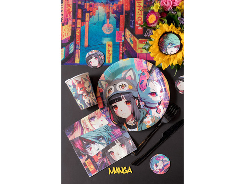 Manga papírtányérok - 22,5 cm - 10 db.