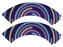 Disco Neon cupcake tokok - 6 db.