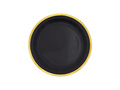 Csészék + szalvéták + papírtányérok fekete színű, arany peremmel - 22 db.
