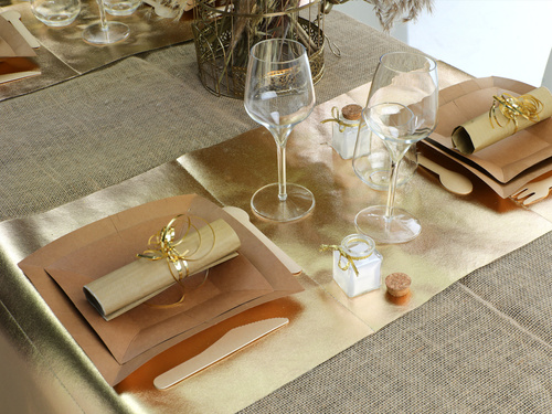 Asztali futó dekoráció 3in1 - arany metál - 40 cm x 4,8 m - 1 db.