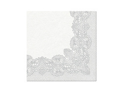 Szalvéták ezüst csipkemintával - 40 cm - 50 db.