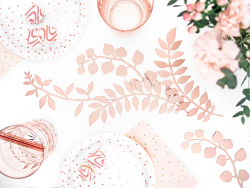 Papírtányérok Dots rózsaszín arany - 18 cm - 6 db.