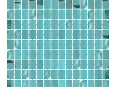 Függöny négyzetek türkiz metál - 100 x 200 cm