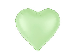 Pisztácia szív fólialufi - 45 cm - 1 db.