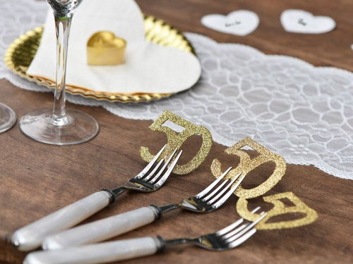 70-es csillámos asztali dekoráció - 6 db.