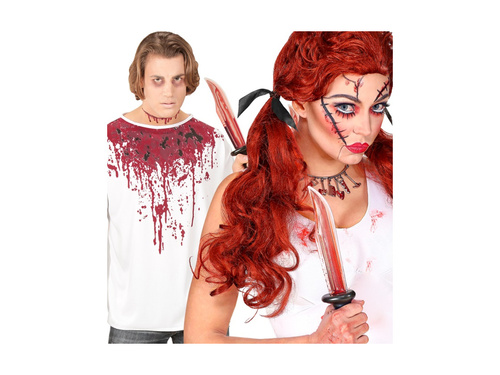 Vérfoltos műanyag kés - 34 cm