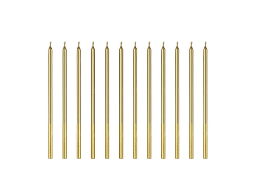 Arany születésnapi gyertyák - 14 cm - 12 db.