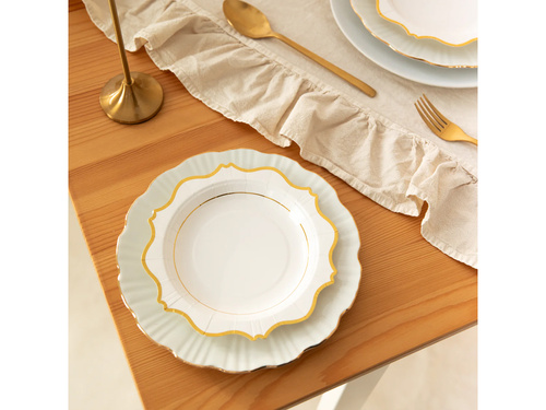 Fehér tányérok arany peremmel - 18 cm - 6 db.