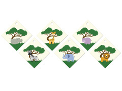 Palack medálok szalaggal Safari - 12 db.