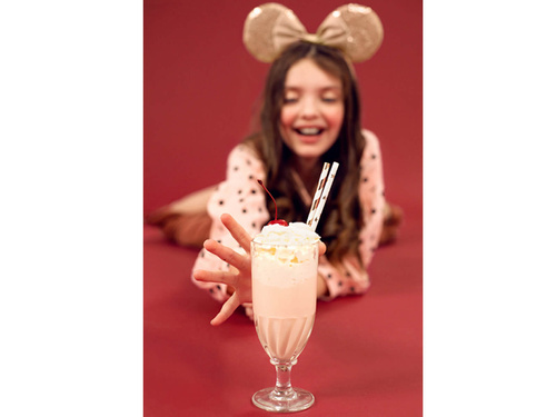 Fémezett csőszívószálak fehér és rózsaszín arany - 10 db.