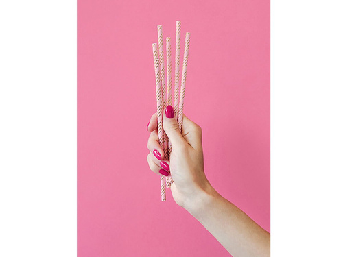 Arany és rózsaszín cső szívószálak - 10 db.