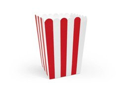 Kalózok piros-fehér csíkos popcorn dobozok - 6 db.