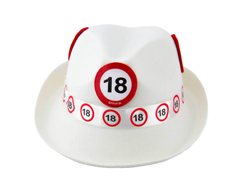Fehér kalap 18. születésnapra - 1 db.