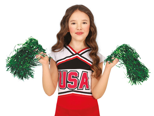 Zöld pomponlány pomponok - 2 db.