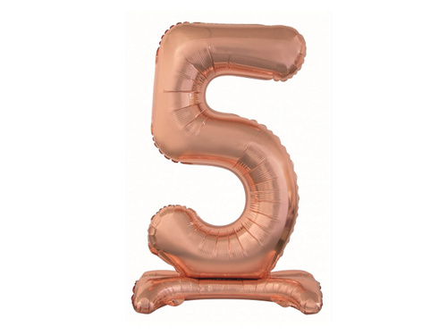 Fólia lufi álló 5 rózsaszín arany - 74 cm
